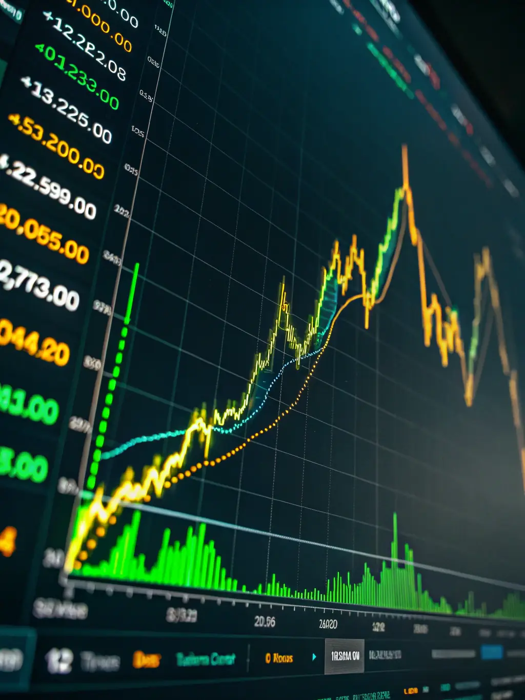 A dynamic graph illustrating Bitcoin's price fluctuations over time, contrasted with a more stable gold price chart, emphasizing volatility differences.